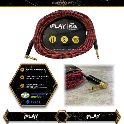 Iplay Ms-017-6m Cable Textil De 6 Metros Conector Angulado