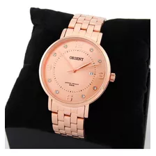 Relogio Orient Feminino Rose Gold - Frss1042 R2rx Cor Da Correia Rosa