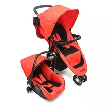 Coche Cochecito De 3 Ruedas Con Huevito Travel System Bring Color Rojo