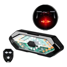 Lanterna Traseira Bike Seta E Controle Sem Fio 32 Leds Usb Cor Preto