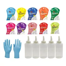 Kit P/ Diseño Tie Dye - Colorantes Botellas Ligas Y Guantes