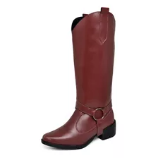 Bota Country Feminina 2 Em 1 Cano Alto Red Cherry Dubuy