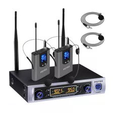 Hotec Sistema De Micrfono Inalmbrico Dual Uhf Con Solapa Y M