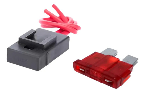 Porta Fusível Medio Plástico Abs + Fusivel 10 Amperes 10v