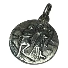 Medalla Arcangel Rafael Diametro 16 Mm. De Plata 925 Garant