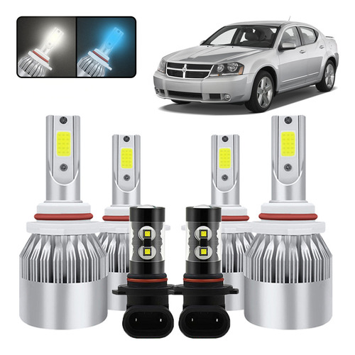 1 Par - H3 Focos Bombilla Led Antiniebla 6000k Blanco Dodge Avenger