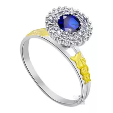 Anel De Formatura Feminino Chuveirinho Prata Ouro 18k P134f