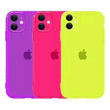 Funda Case Neon Fluorescente Para iPhone 7 8 Plus X Xs Xr 11