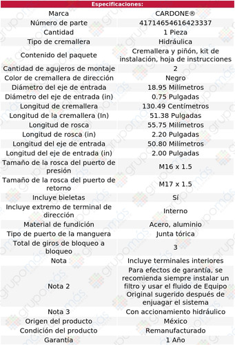 1 Cremallera Hidrulica Toyota Avalon 97 Al 99 Reman Foto 5