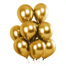 Balões Metalizados Dourado Bexigas Cromadas Nº9 - 25 Und's