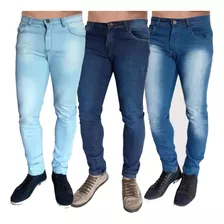 Kit 3 Calça Jeans Masculina Original Slim Elastano Premium