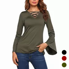 Blusa Para Dama De Moda Casual Mujer Elegante Manga Pétalo