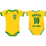 Body BebÃª Copa Do Mundo 2022 Qatar Brasil Com Nome E NÃºmero