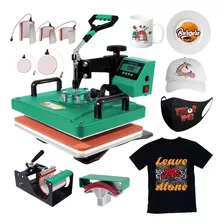 Prensa Térmica 8x1 Sublimação Caneca Camiseta Bones Cor Verde 220v