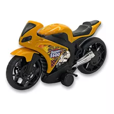 Super Moto 1600 Esportiva Com Rodas Com Fricção - Amarelo