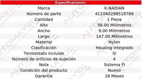 Toma Agua Termostato Nylon K-nadian S-type V8 4.0l 00-02 Foto 3