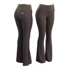 Calça Flare Piquet Cós Alto Texturizada Colmeia