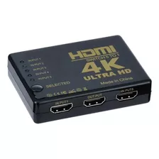 Switch Hdmi 5x1 4k + Cabo Hdmi 1,5m Premium 4k