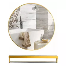 Espejo 40 Cm Con Estante De Lujo Para Tocador O Baño