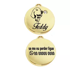 Placa Identificação Nome Telefone Cachorro Blue Heeler Luxo