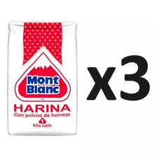 Pack X3 Harina Con Polvos Mont Blanc 1 Kg - Lireke