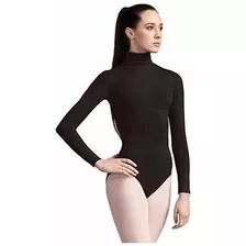 Capezio Maillot De Manga Larga Con Cuello Alto Para Mujer