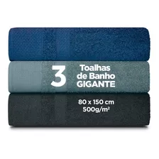 Kit C/3 Toalha De Banho - Gigante 80 X 1,50 - 500 G/m - Top 3 - Masculina