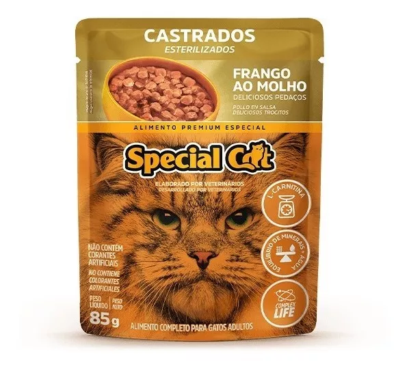 Ração Special Cat Sachê Gatos Castrados Frango 85g