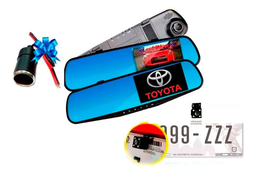 Espejo Retrovisor Dvr Pantalla 4.3, 2camaras, Logo Toyota Foto 2