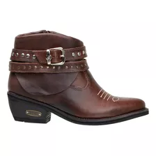 Bota Country Texana Feminina Fivela De Cano Curto 4country