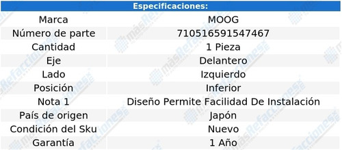 Rotula Horquilla Del Inf Izq Moog Lexus Gs300 98 Al 05 Foto 3