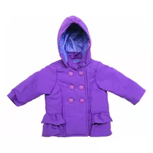 Campera Tipo Tapado Con Capucha Y Volados Bebe