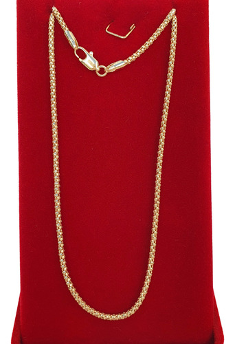Corrente Colar Cordão Elo Pipoca De Ouro 18k 750 42cm Amarelo