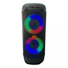 Caixa De Som Bluetooth Usb Potente Led Rgb Modelo Cor Preto Bivolt