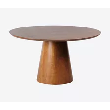 Mesa De Jantar Cone Redonda 120cm Em Madeira 