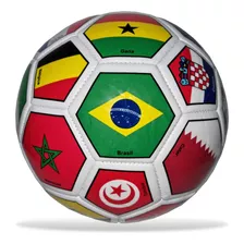Bola De Futebol Copa Do Mundo Países Nações Tam5 Cor Branco