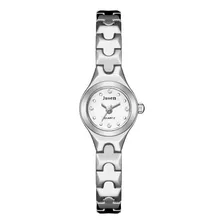 Relógio Feminino Prata Mini Luxo Quartz Analógico Pequeno Cor Do Fundo Branco