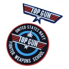 Set 2 Insignias Parches Militares Goma Pvc Top Gun Us Navy 