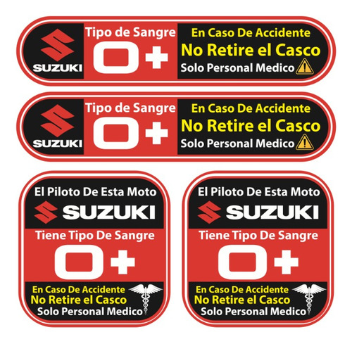 Sticker Reflejante Tipo Sanguineo Compatible Con Suzuki Foto 2