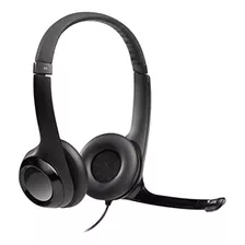 Headset Logitech H390 Áudio Digital Em Couro Usb Preto Fone