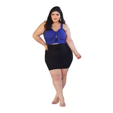 Conjunto Saia E Cropped Laço Promoção Plus Size