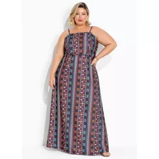 Vestido Feminino Longo Plus Size Solto Hamoniza Silhueta