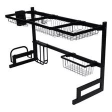 Organizador Cozinha Suspensa Escorredor Louça Pia 86 Cm Cor Preto