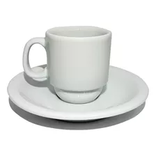 Germer Xícara De Café Com Pires De Porcelana 65ml Classe Única Igua Cor Branco Liso