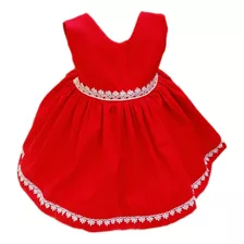 Vestido Infantil Para Bebê Menina Vermelho Natal Thabata