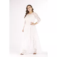 Elegante Vestido De Fiesta Para Dama Larga Talla Extra Con E