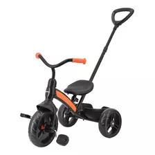 Triciclo Infantil Macilux Con Bastón De Empuje Color Negro/naranja