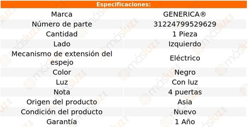 Espejo Izq Elect C/luz Mercury Mountaineer 06/10 Generica Foto 2