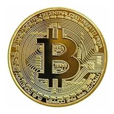 Moneda Física De Bitcoin Btc ( Banada En Oro)