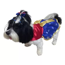 Vestidinho Mulher Maravilha Pet Cachorro E Gatos Disney